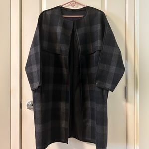 Topshop Wool Checkered Coat (size 8)